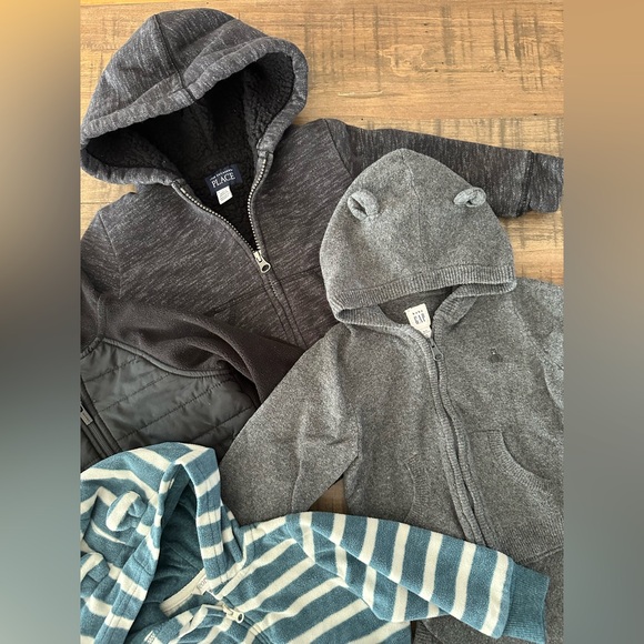 Toddler Set 2 Zip up Sweaters, 1 Onesie and 1 2PC - Picture 3 of 3